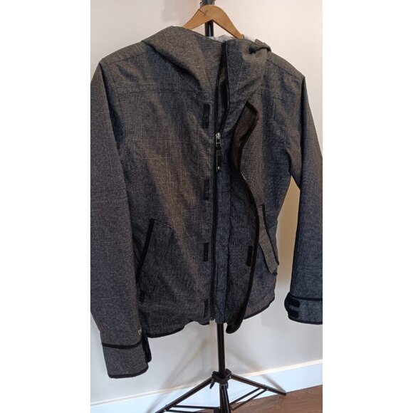 Burton Women’s M Dry Ride Jet Set Snowboard Jacket Hooded Gray Plaid Coat Photos - Picture 8 of 16